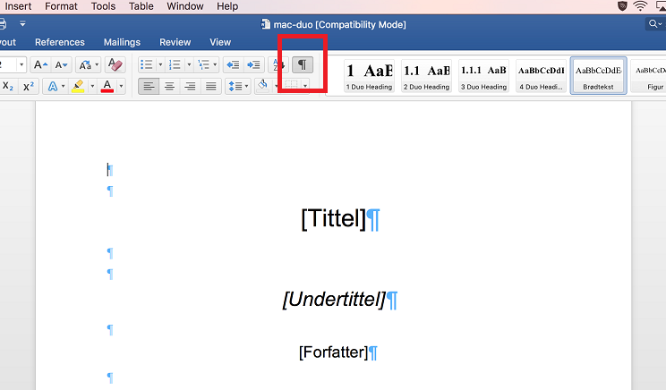 manually update page numbers in table of figures in word for mac